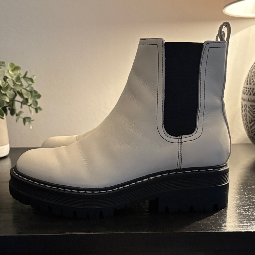 Marc Fisher White Ankle Booties